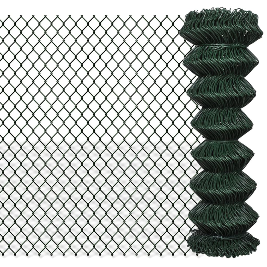 vidaXL Tinklinė tvora, žalia, 1,25x25m, plienas
