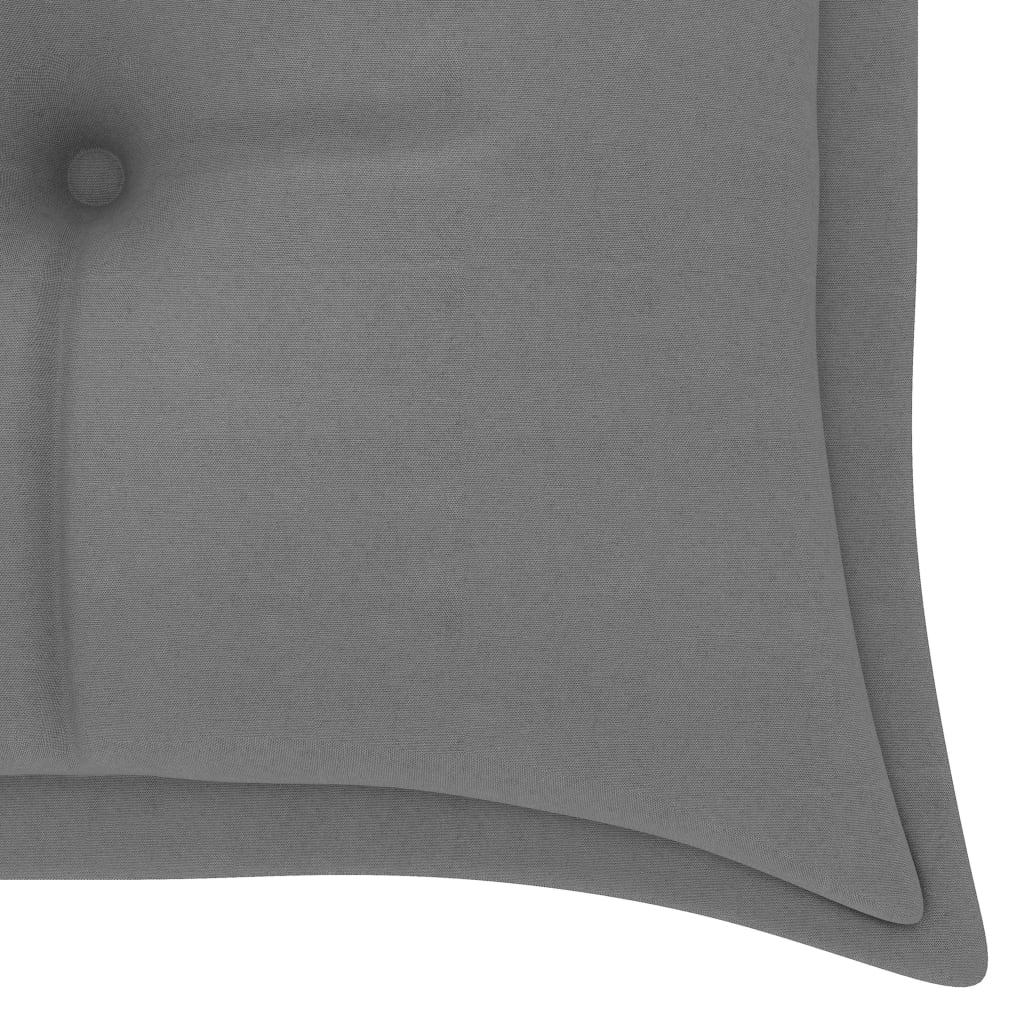 vidaXL Sodo suoliukas su pilka pagalvėle, 150cm, tikmedžio masyvas