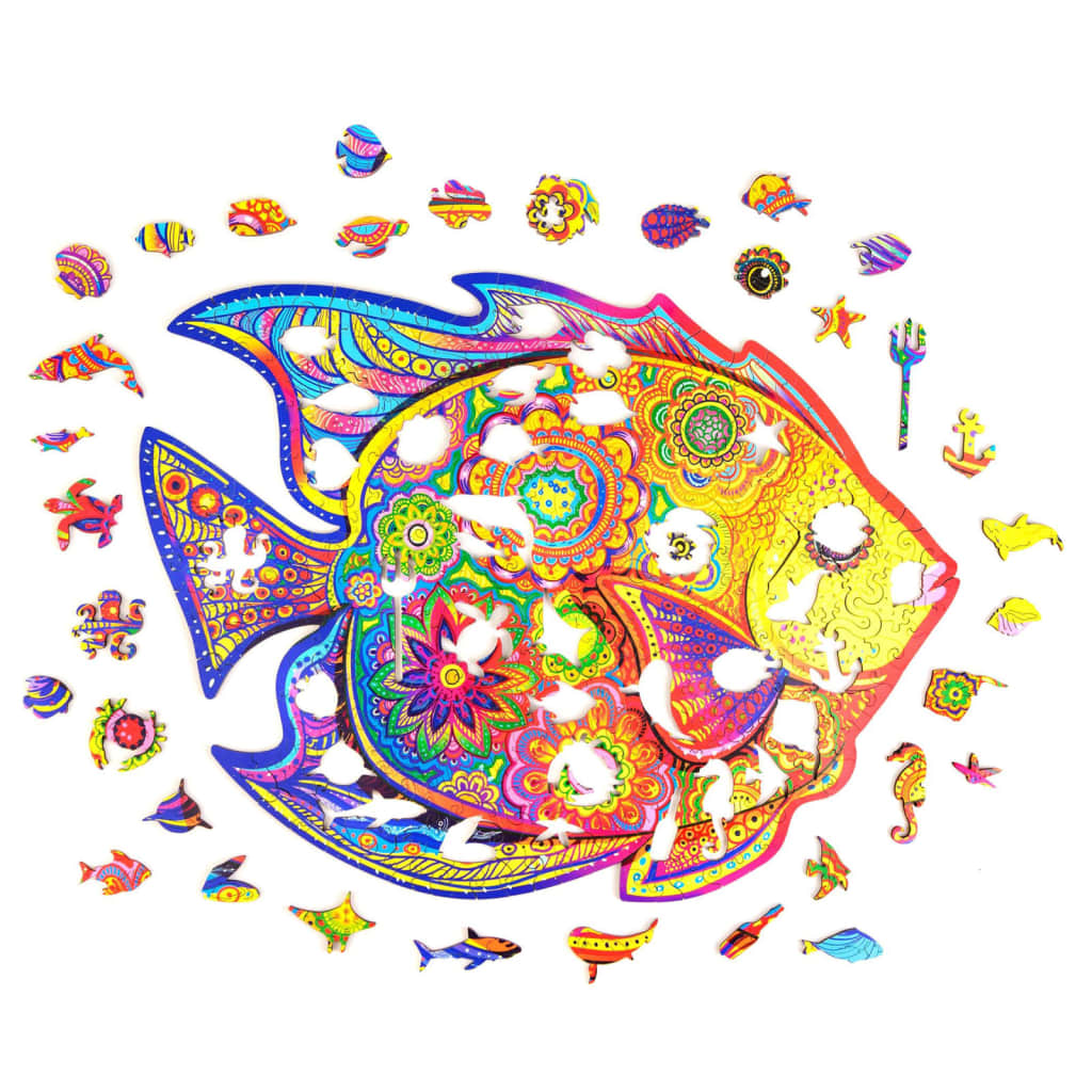 UNIDRAGON Medinė dėlionė Shining Fish, 331 detalė, 40x31cm, didelė