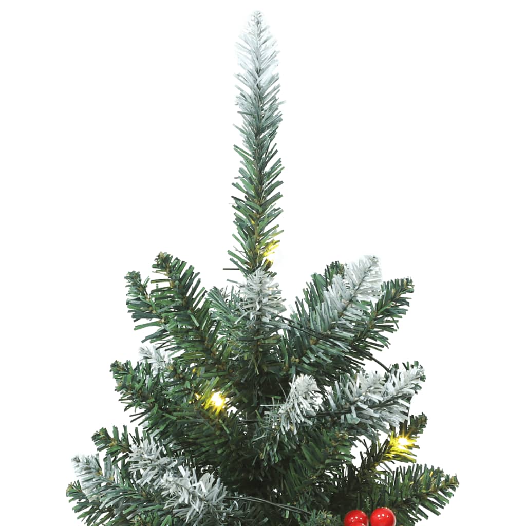 vidaXL Dirbtinės Kalėdų eglutės, 2vnt., žalios/baltos, 120cm, 100 LED