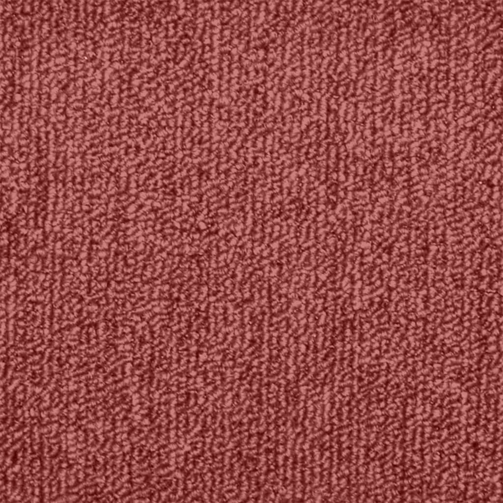 vidaXL Laiptų kilimėliai, 15vnt., raudonos spalvos, 65x24x4cm