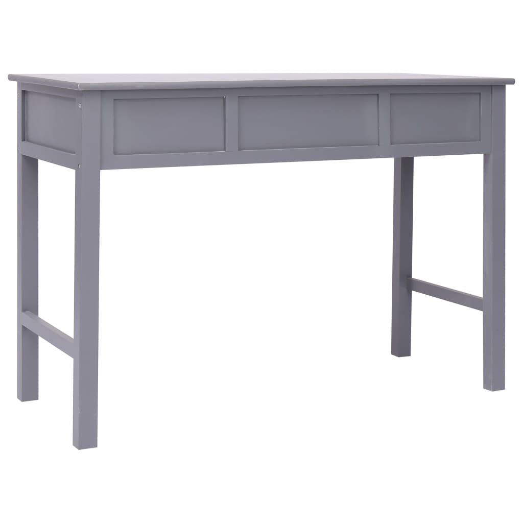 vidaXL Rašomasis stalas, pilkos spalvos, 110x45x76 cm, mediena