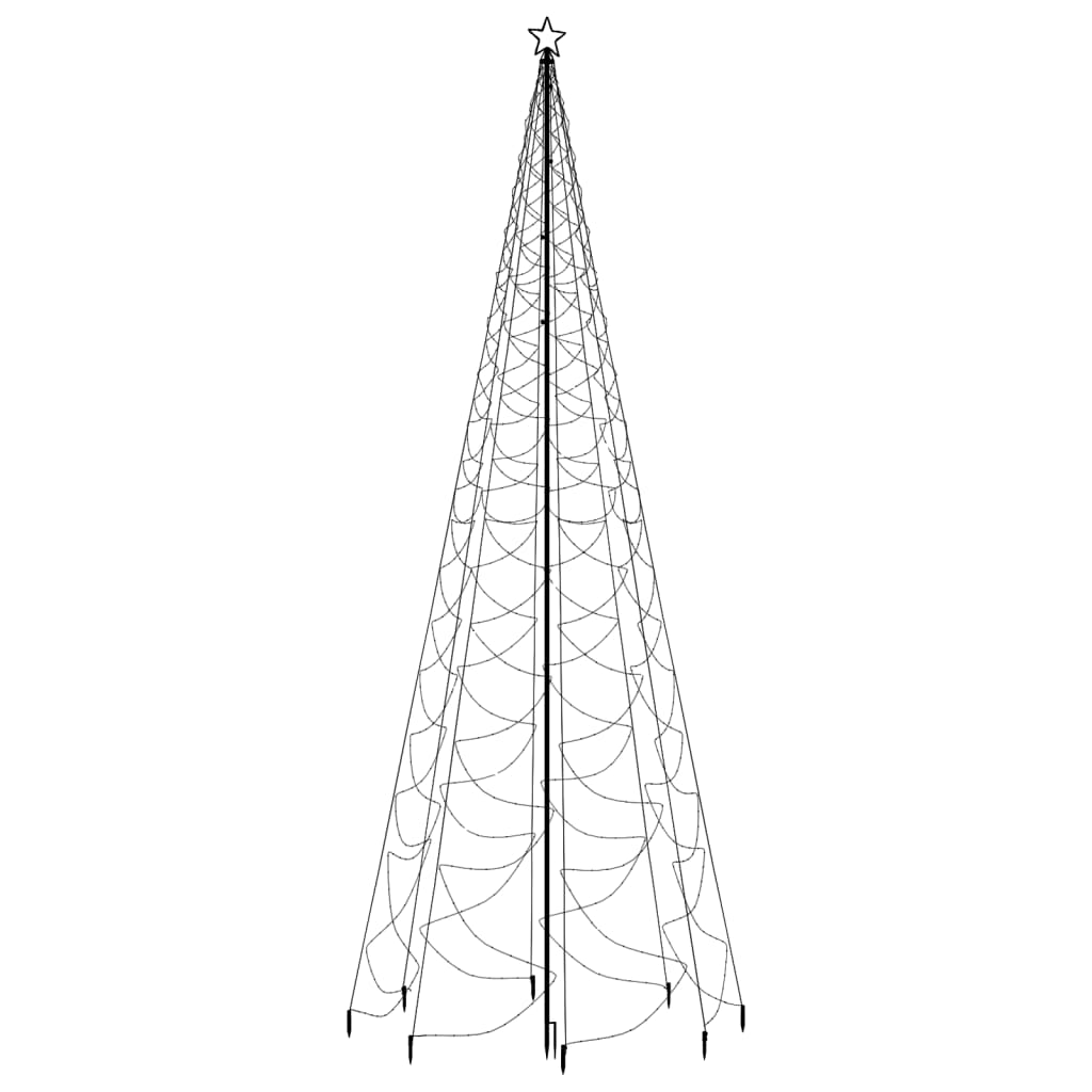 vidaXL Kalėdų eglutė su metaliniu stulpu, 5m, 1400 šiltų baltų LED