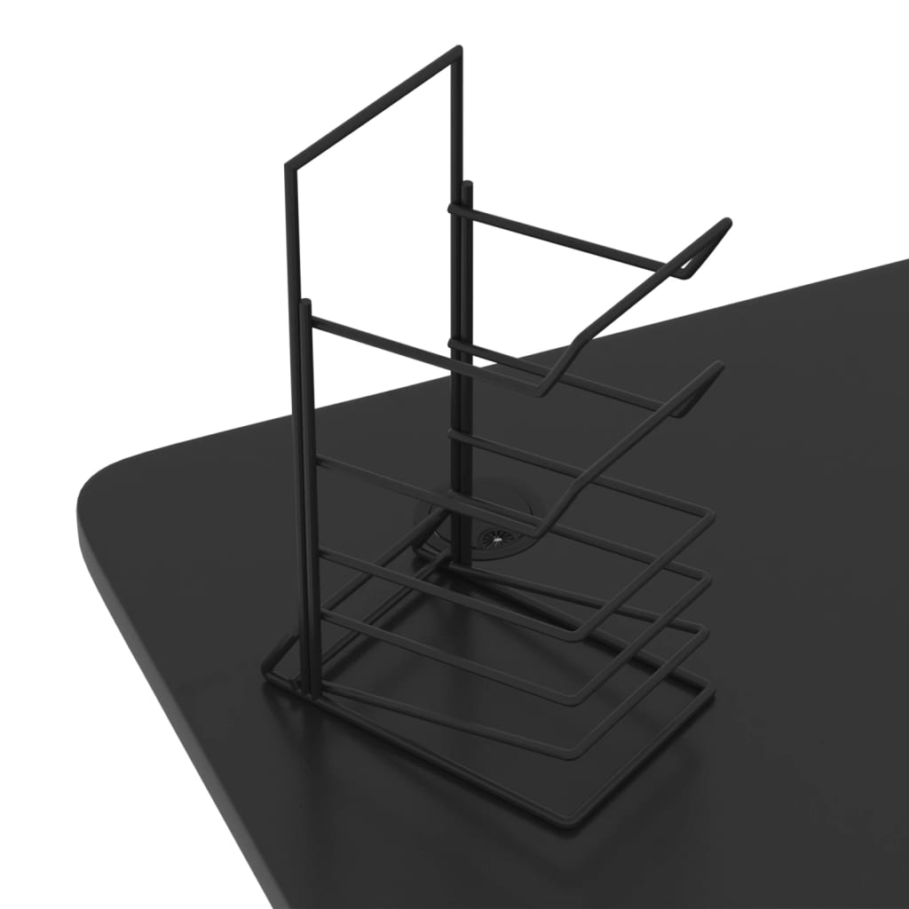vidaXL Žaidimų stalas su Z formos kojelėmis, juodas, 90x60x75cm