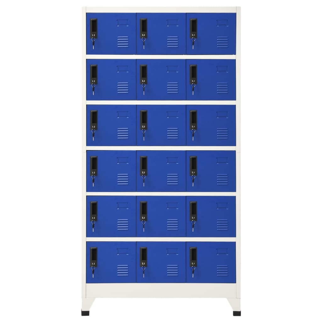 vidaXL Persirengimo spintelė, pilka ir mėlyna, 90x40x180cm, plienas
