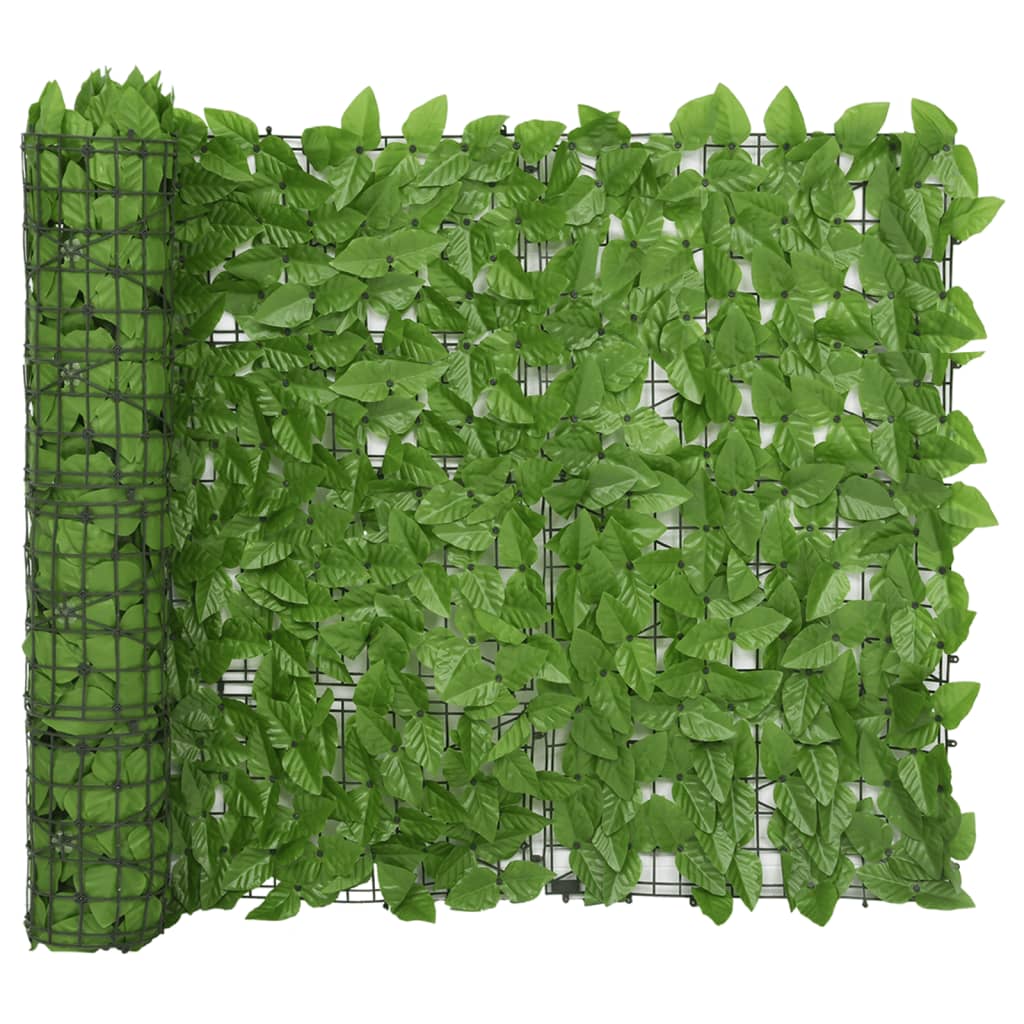vidaXL Balkono pertvara, 600x100cm, su žaliais lapais