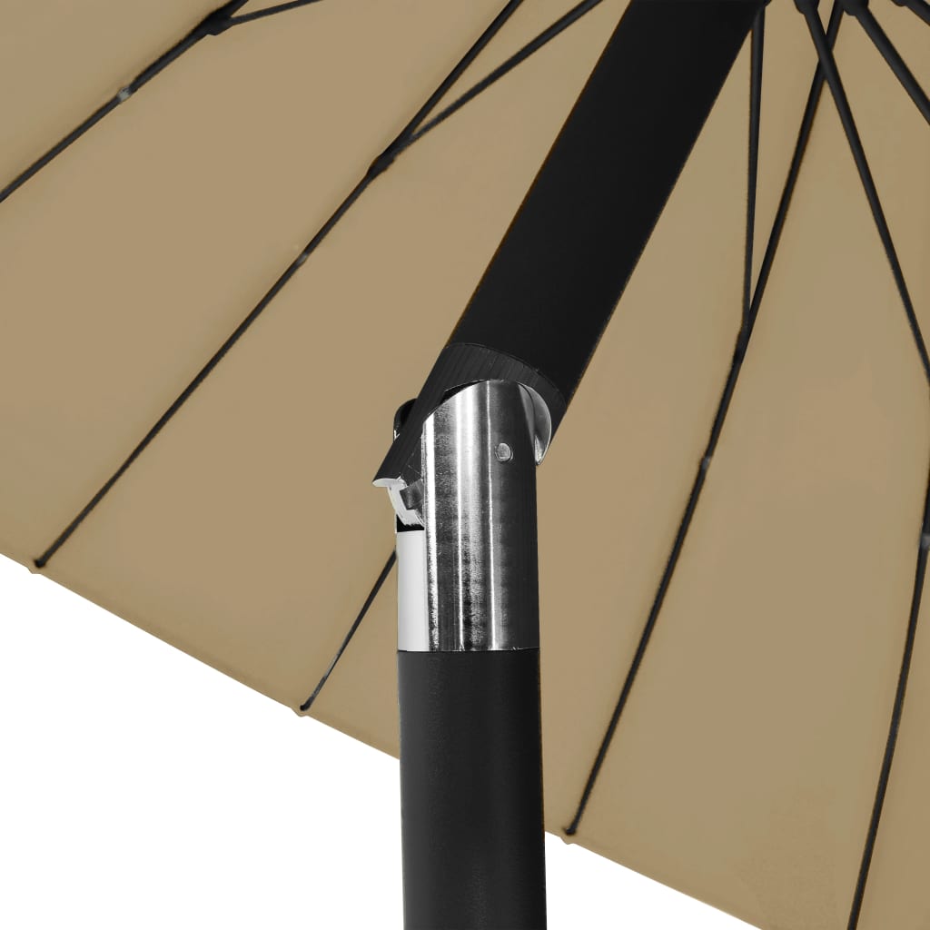 vidaXL Lauko skėtis su aliuminio stulpu, taupe spalvos, 270cm