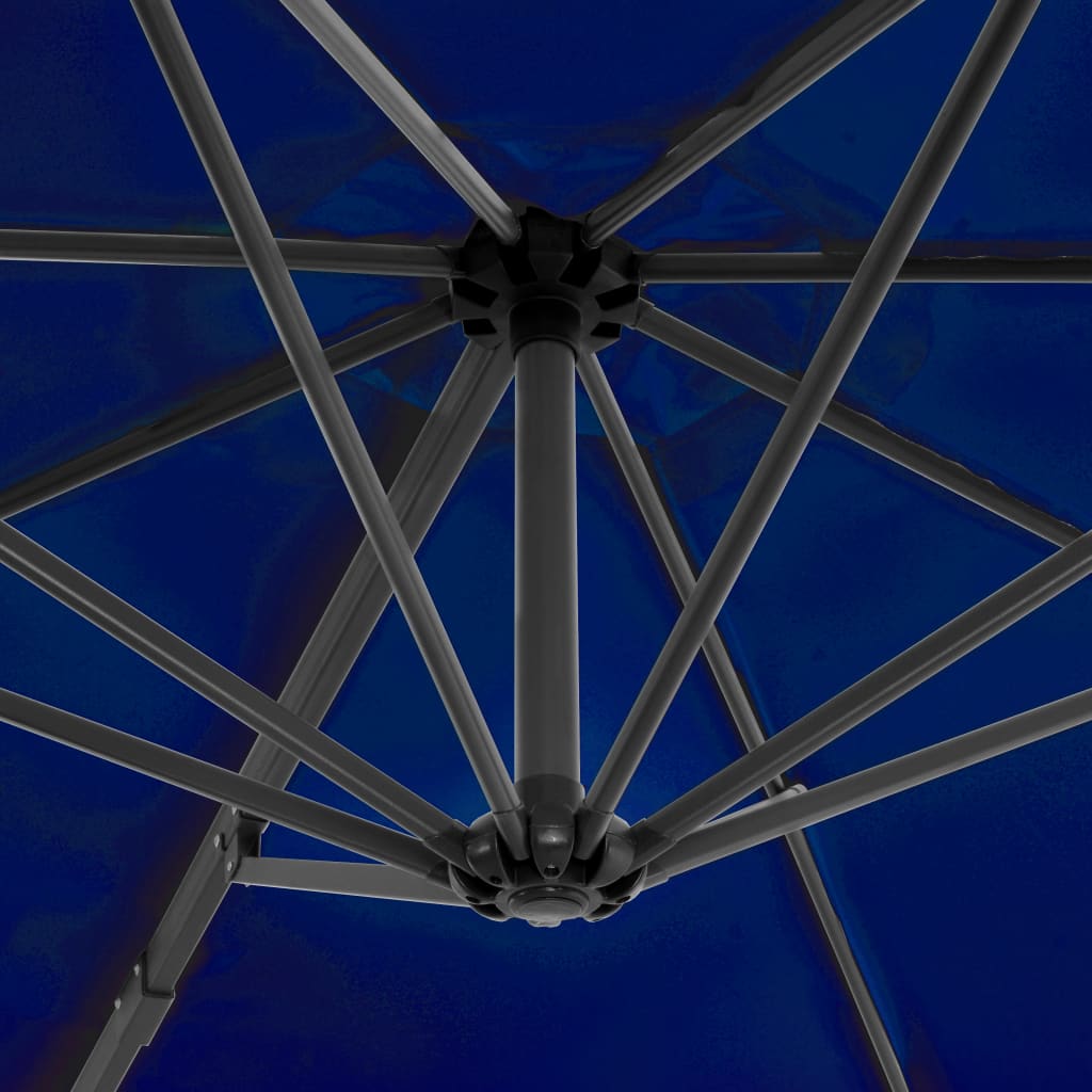 vidaXL Gembinis skėtis su aliuminiu stulpu, tamsiai mėlynas, 300cm