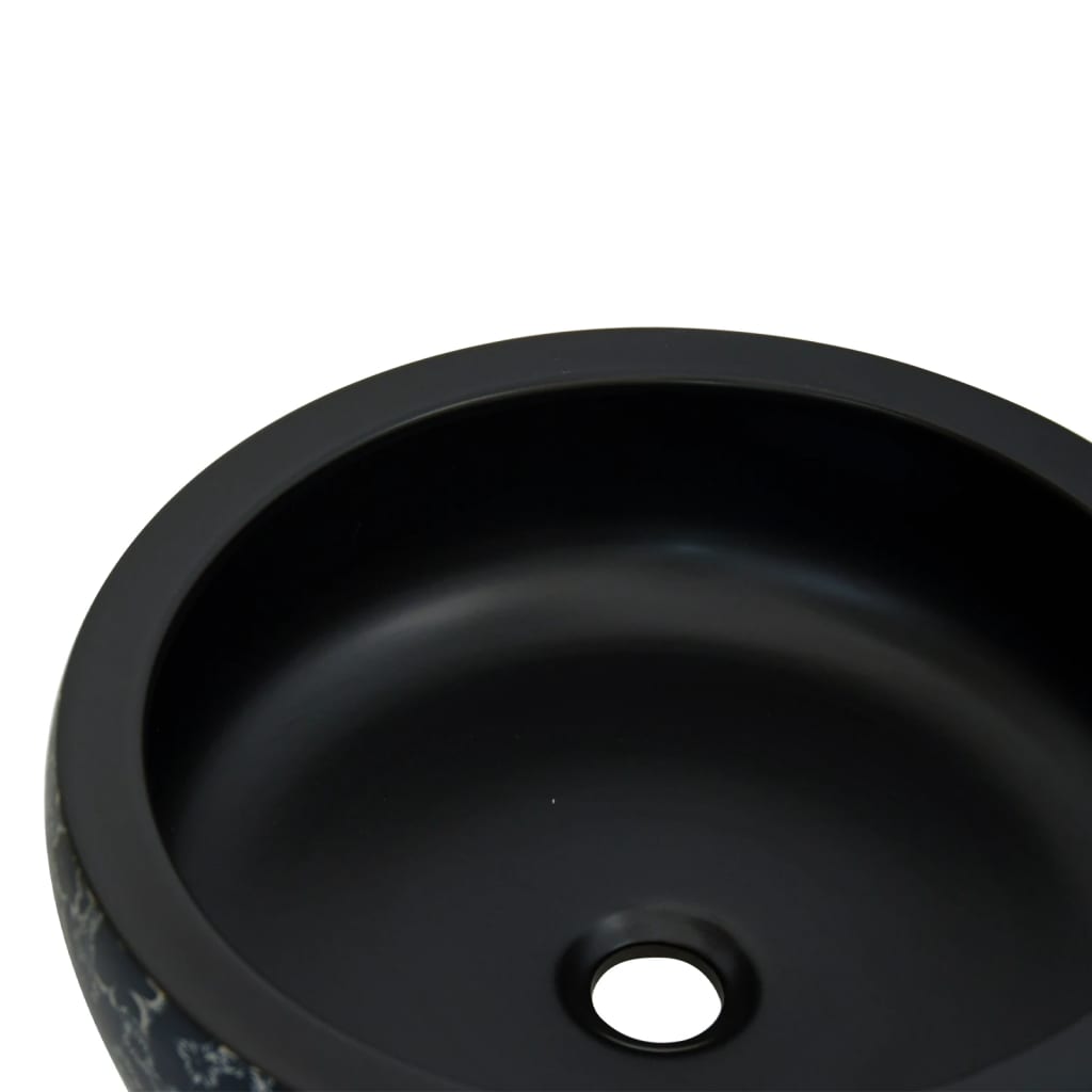 vidaXL Praustuvas ant stalviršio, juodas/mėlynas, 41x14cm, keramika