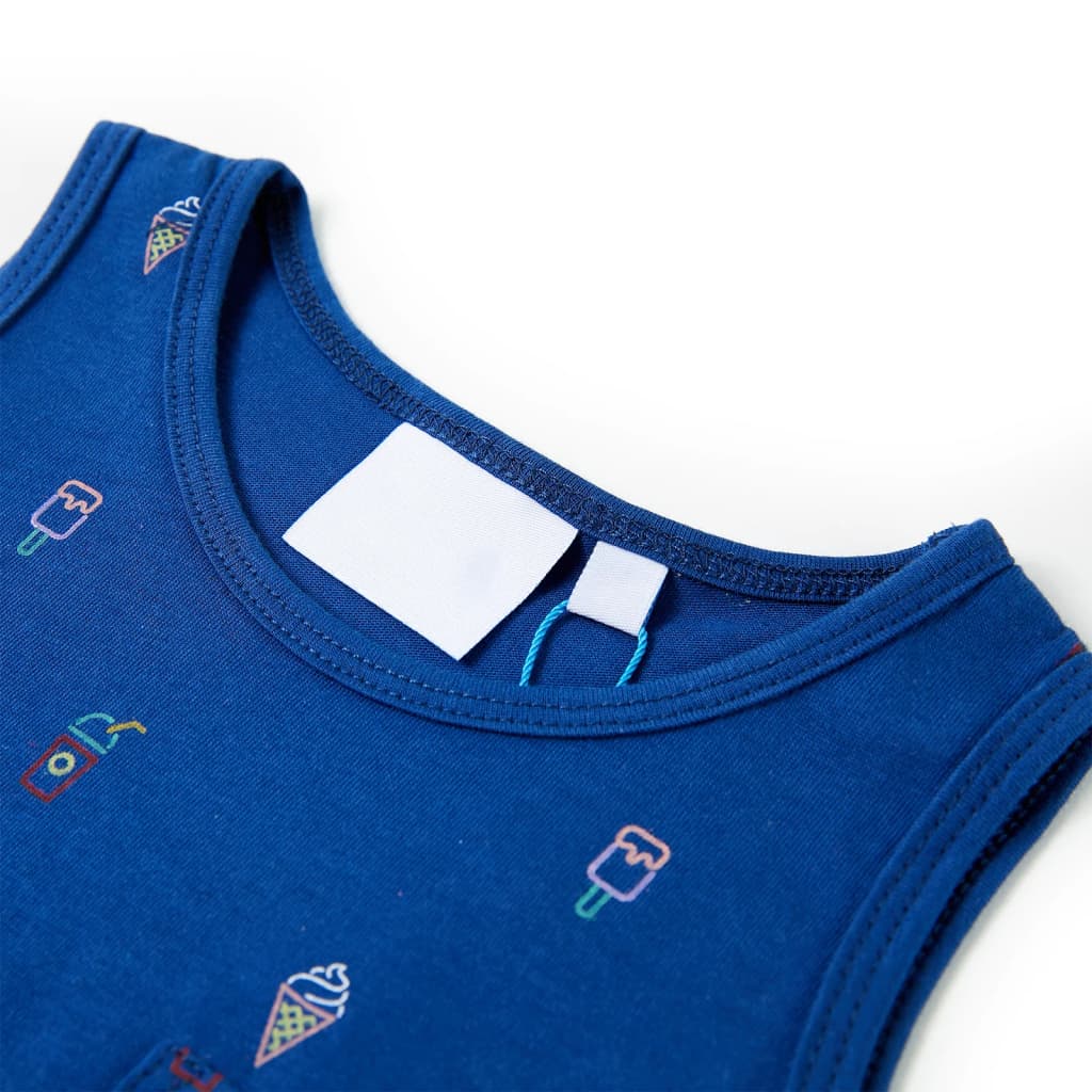 Vaikiški marškinėliai be rankovių, tamsiai mėlynos spalvos, 92 dydžio