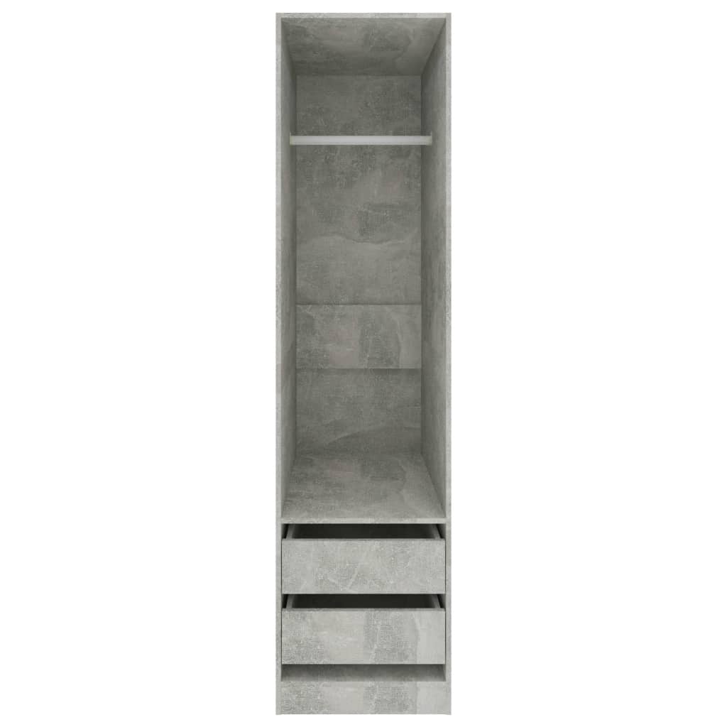 vidaXL Drabužių spinta su stalčiais, betono pilka, 50x50x200cm, MDP