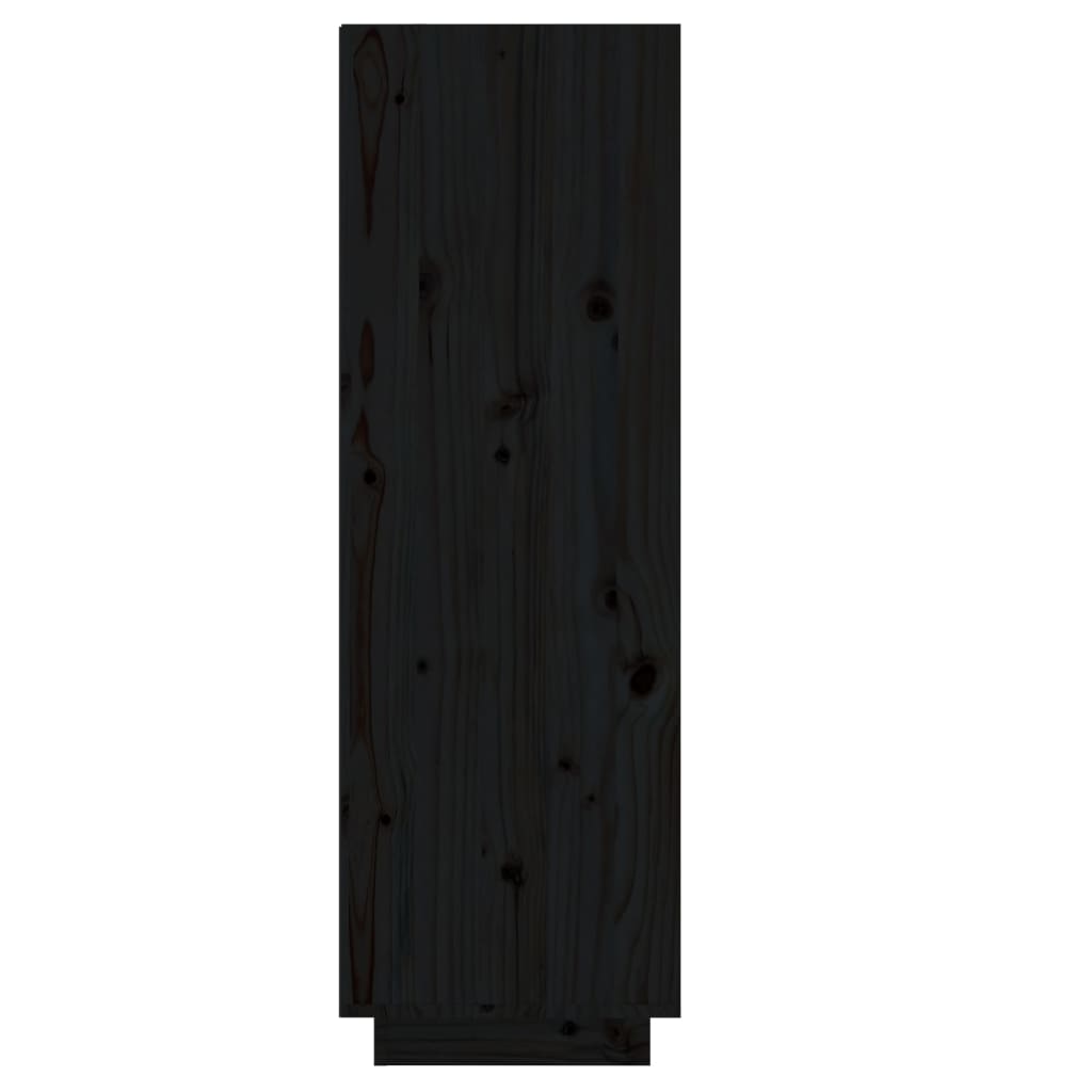 vidaXL Spintelė batams, juoda, 34x30x105cm, pušies medienos masyvas
