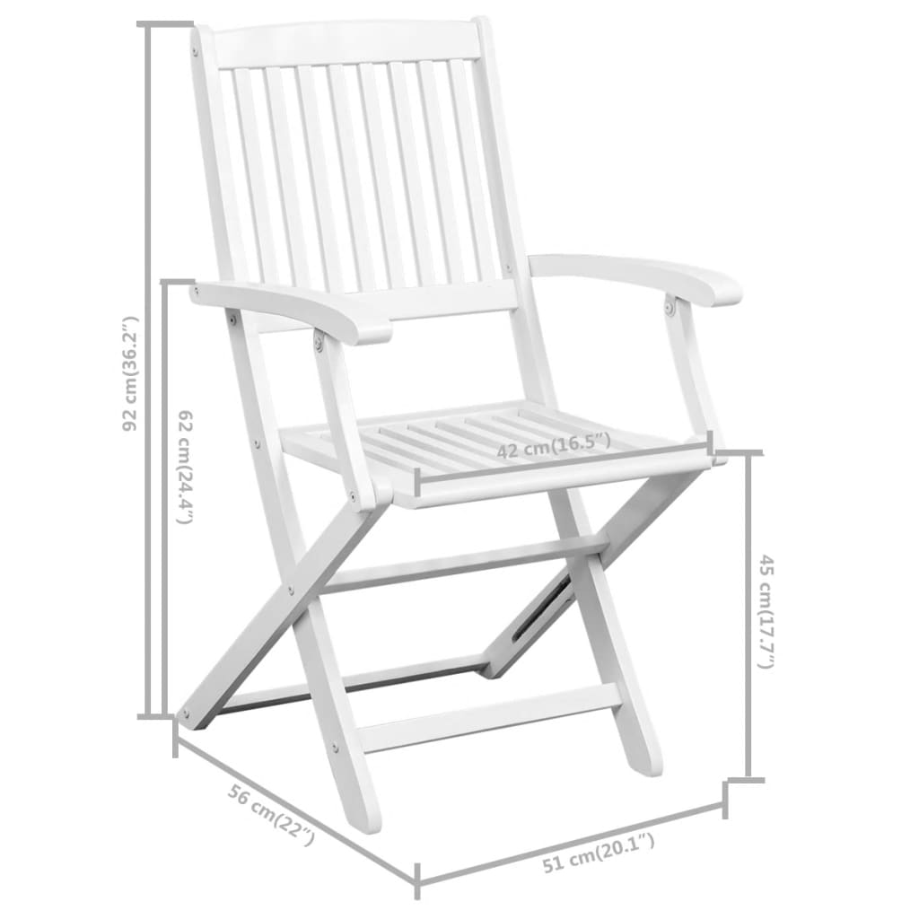 vidaXL Valgomojo kėdės, 4vnt., baltos, akacijos med. masyvas