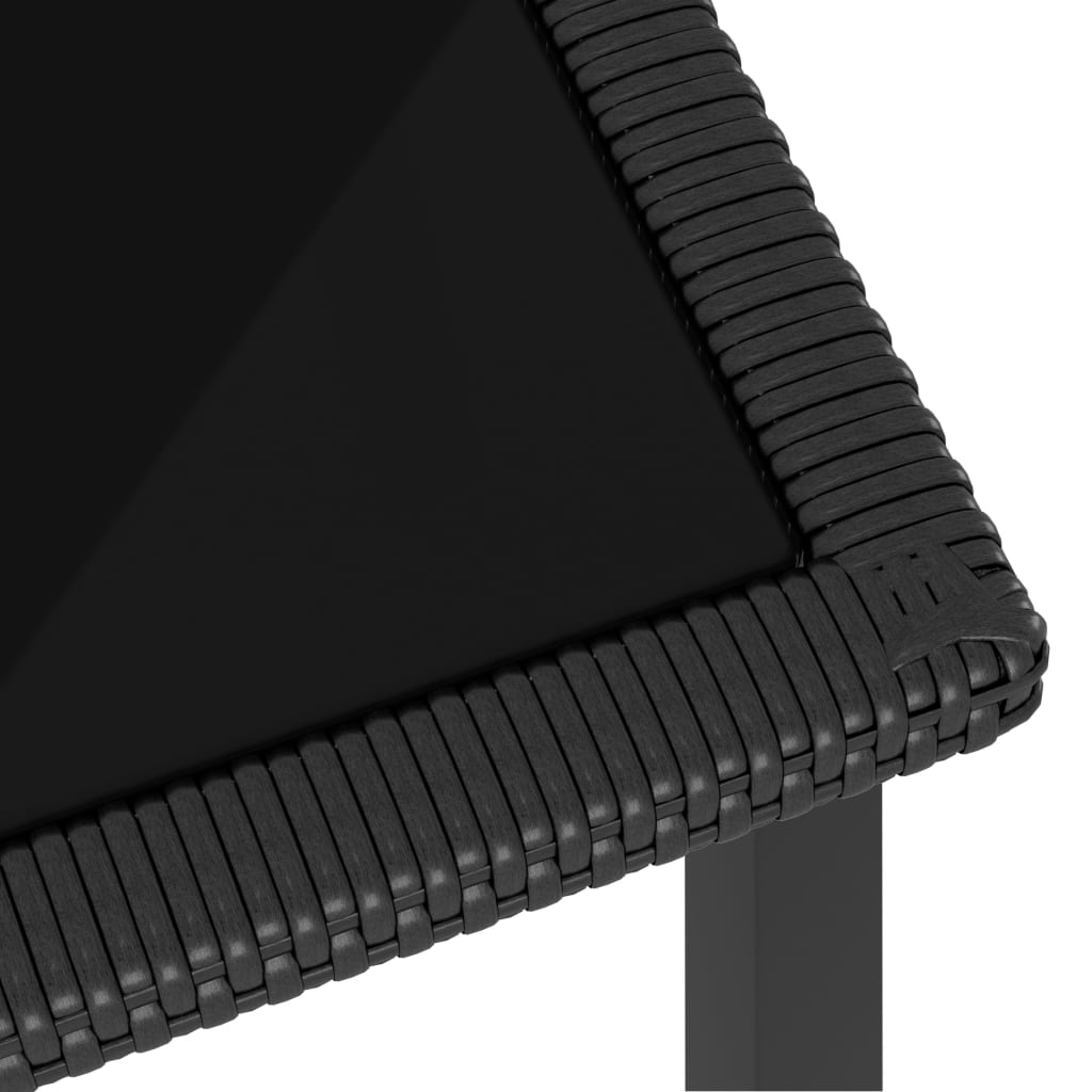 vidaXL Sodo valgomojo stalas, juodos spalvos, 180x70x73cm, poliratanas
