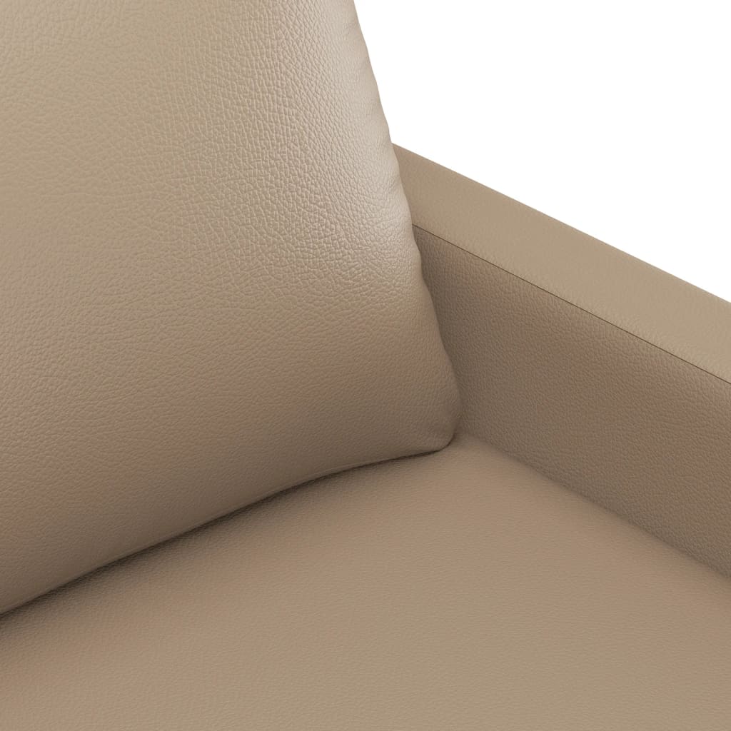 vidaXL Sofos komplektas su pagalvėmis, 3 dalių, kapučino, dirbtinė oda