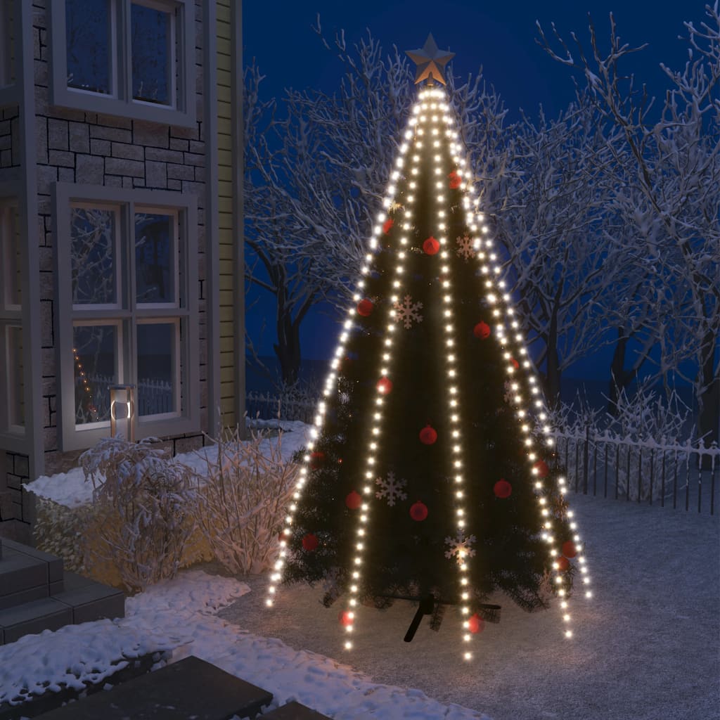 vidaXL Kalėdų eglutės girlianda su 400 šaltų baltų LED lempučių, 400cm