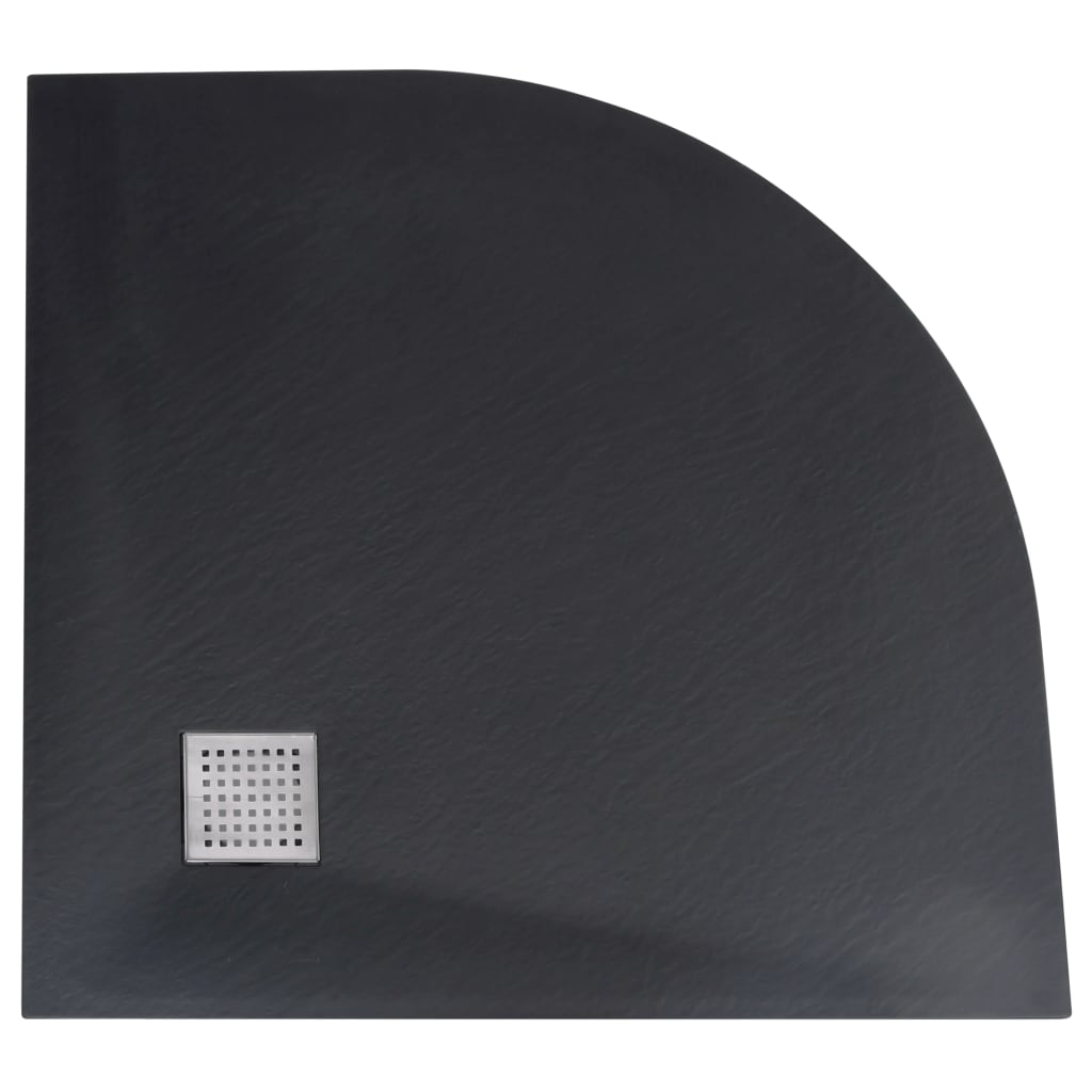 vidaXL Dušo padėklas, juodos spalvos, 90x90cm, lieto lakšto junginys