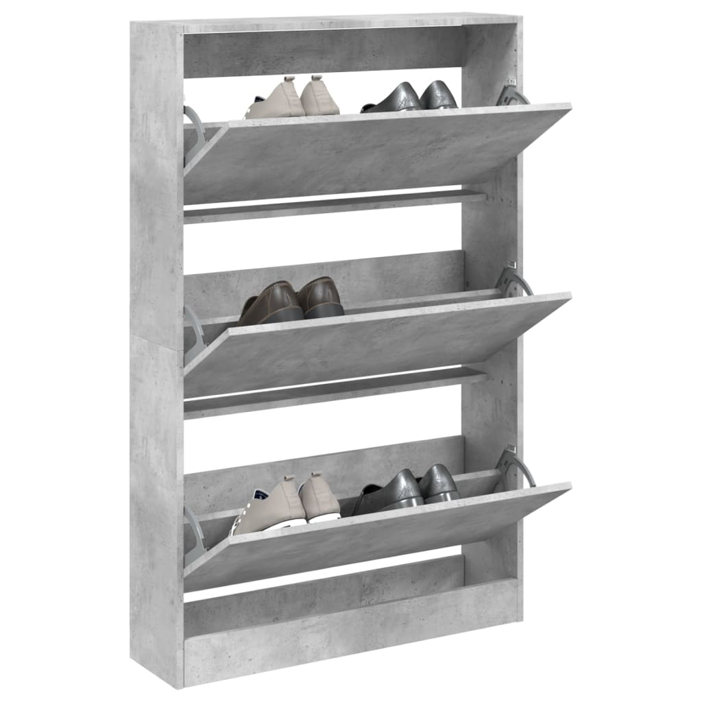 vidaXL Spintelė batams, betono pilka, 80x21x125,5cm, apdirbta mediena