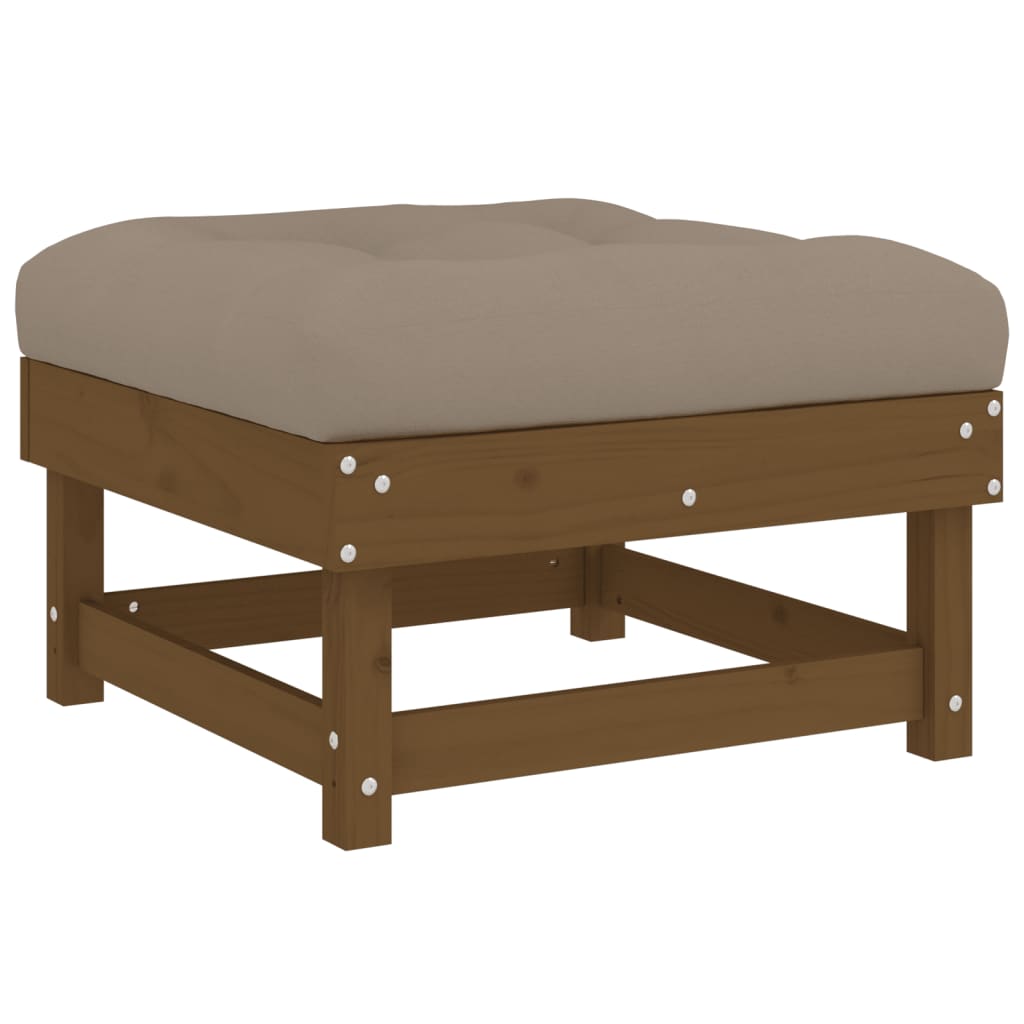 vidaXL Sodo komplektas su pagalvėlėmis, 7 dalių, medaus rudas, mediena