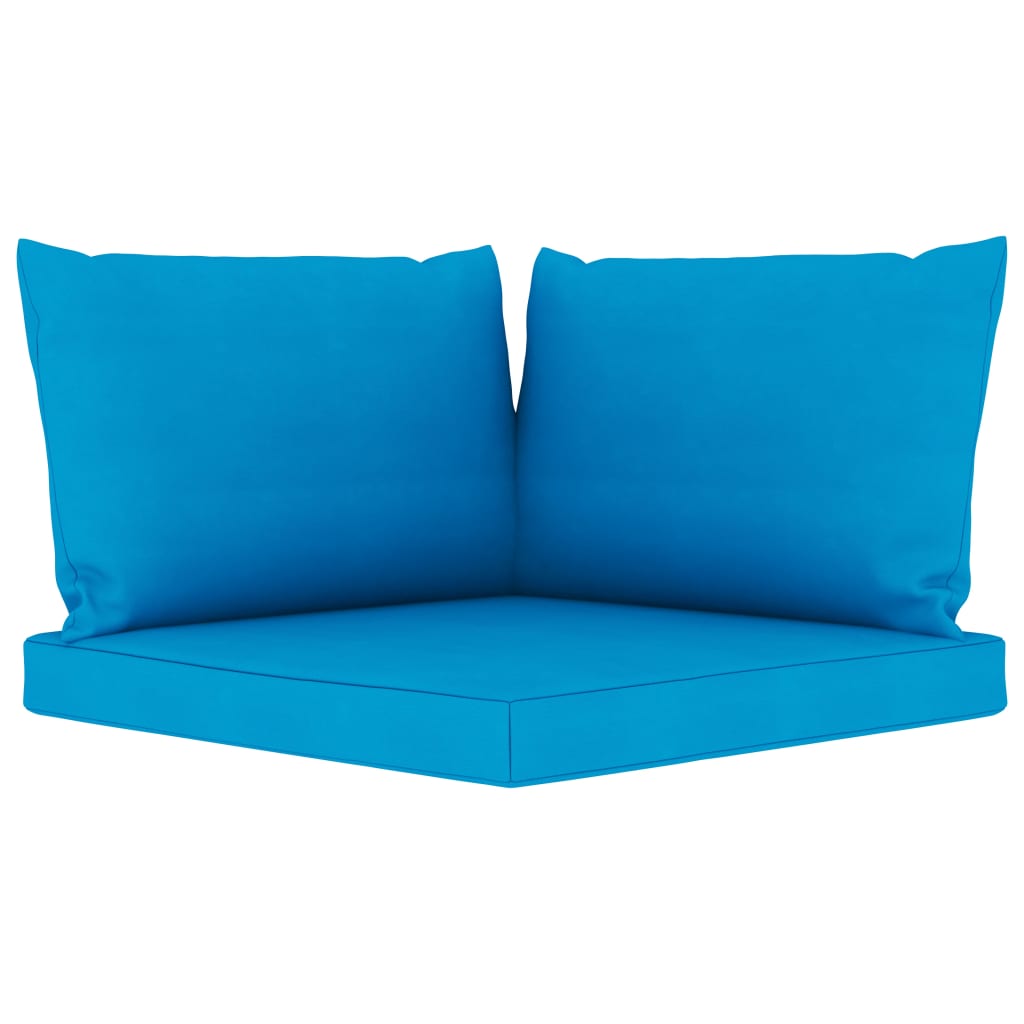 vidaXL Keturvietė sodo sofa su šviesiai mėlynos spalvos pagalvėlėmis