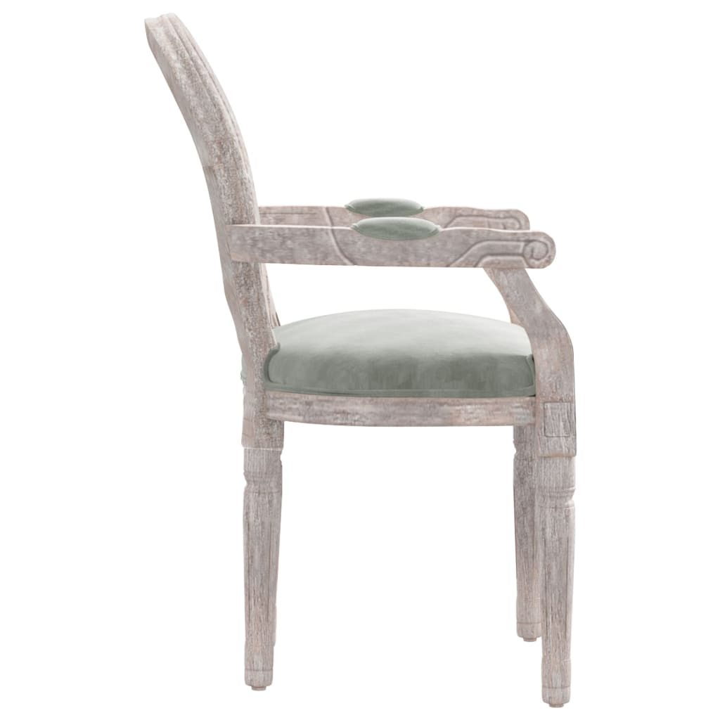 vidaXL Valgomojo kėdė, šviesiai pilkos spalvos, 54x56x96,5cm, aksomas