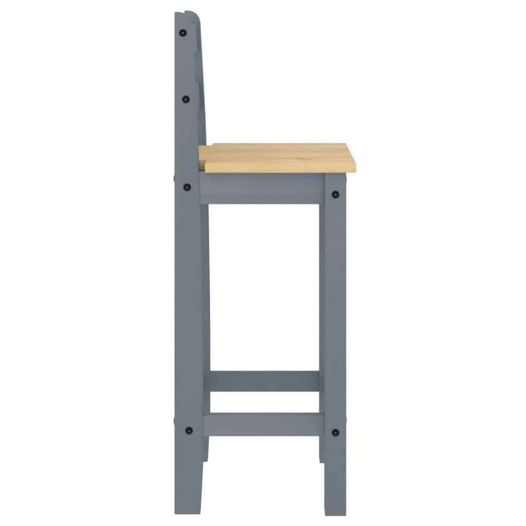 vidaXL Baro kėdės, 2vnt., pilkos spalvos, pušies medienos masyvas