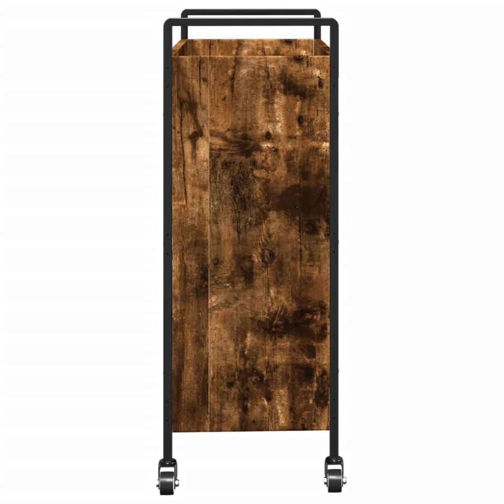 vidaXL Virtuvės vežimėlis, dūminio ąžuolo, 70x30x82cm, mediena