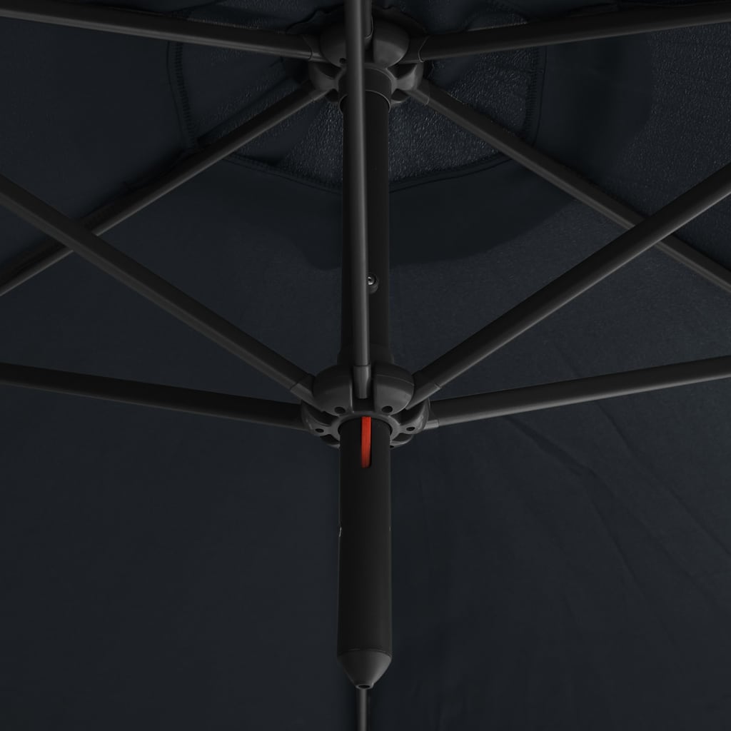 vidaXL Dvigubas skėtis su plieniniu stulpu, antracito spalvos, 600cm