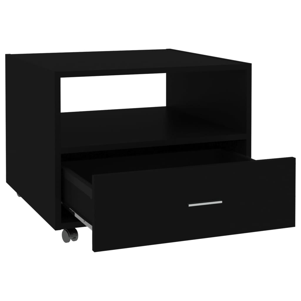 vidaXL Kavos staliukas, juodos spalvos, 55x55x40cm, apdirbta mediena
