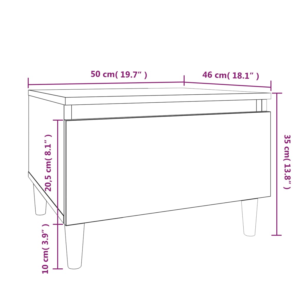 vidaXL Šoniniai staliukai, 2vnt., pilki ąžuolo, 50x46x35cm, mediena