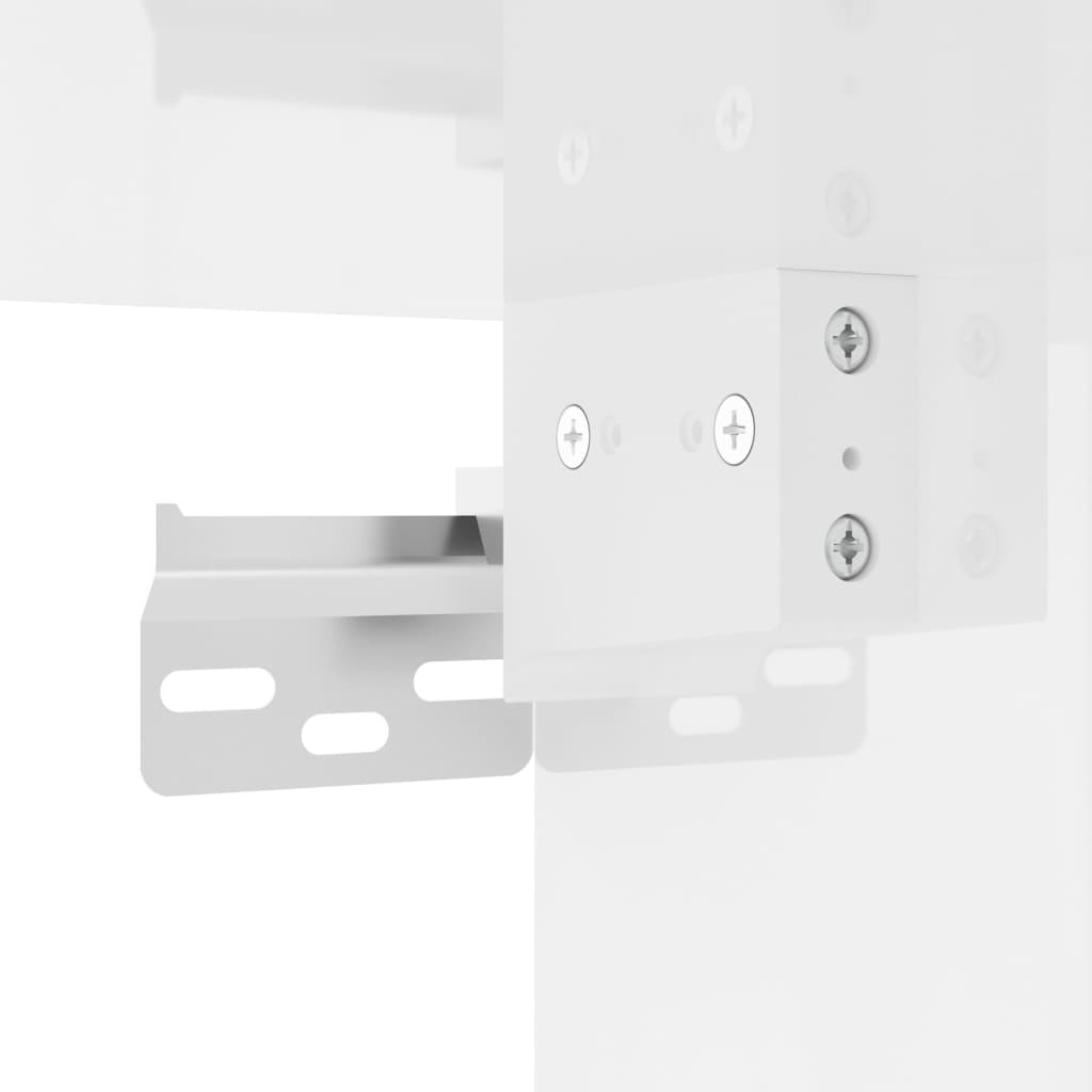 vidaXL Sieninė naktinė spintelė, balta, 41,5x36x53cmcm, blizgi