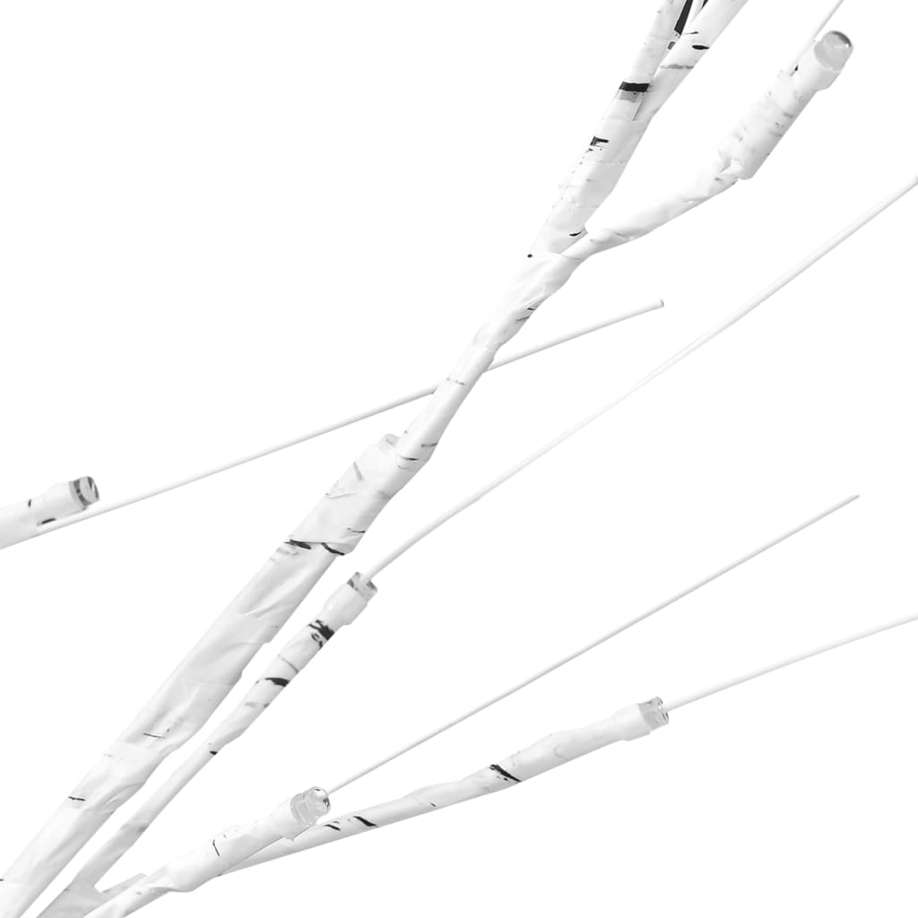 vidaXL Beržas su 672 šiltomis baltomis LED lemputėmis, 400cm, baltas