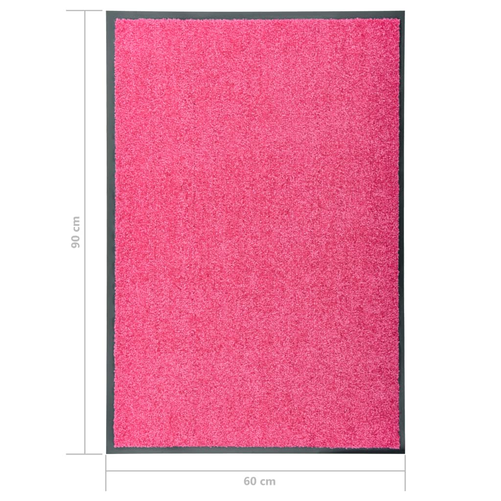 vidaXL Durų kilimėlis, rožinės spalvos, 60x90cm, plaunamas
