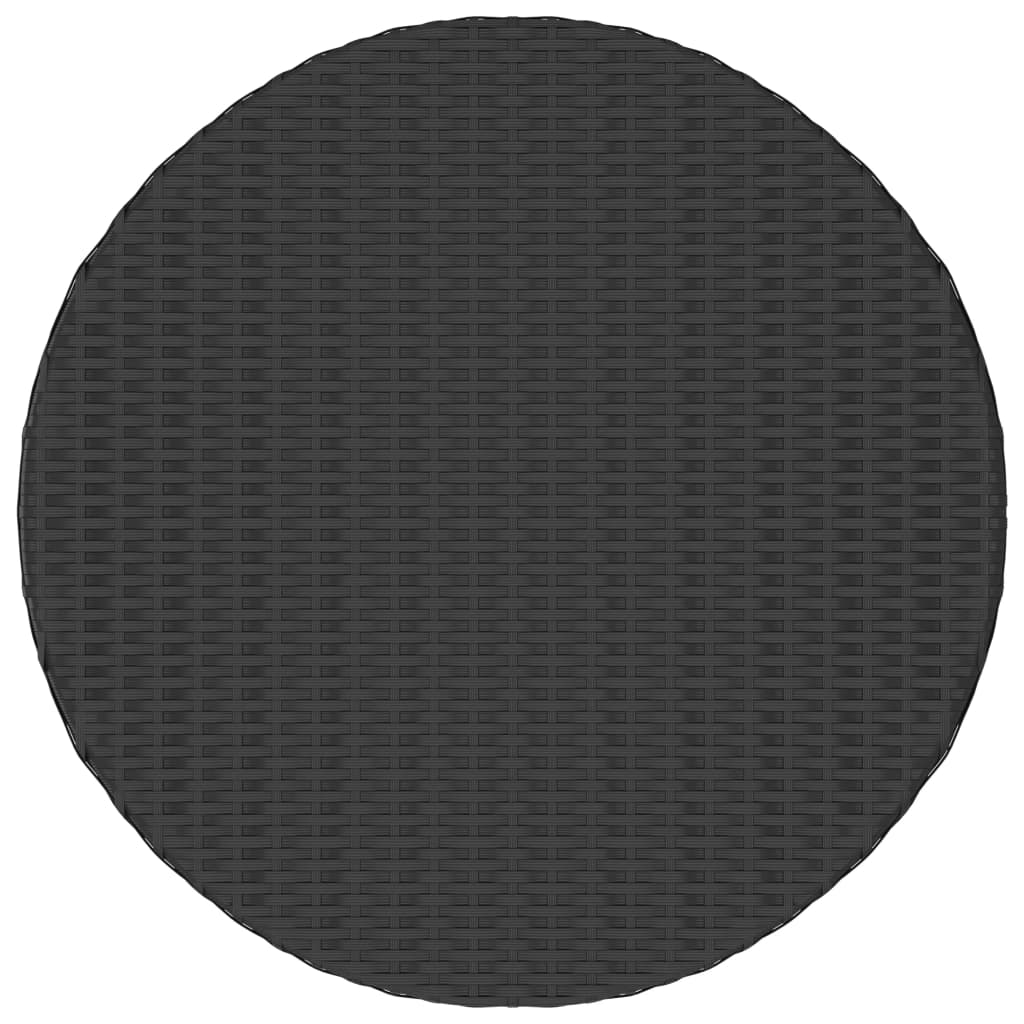 vidaXL Arbatos staliukas, juodos spalvos, 68x68x30cm, poliratanas