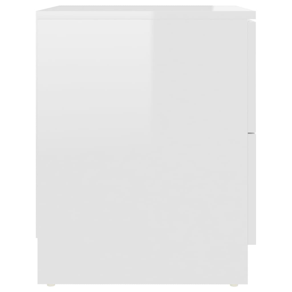 vidaXL Naktinė spintelė, baltos spalvos, 40x40x50cm, MDP, blizgi