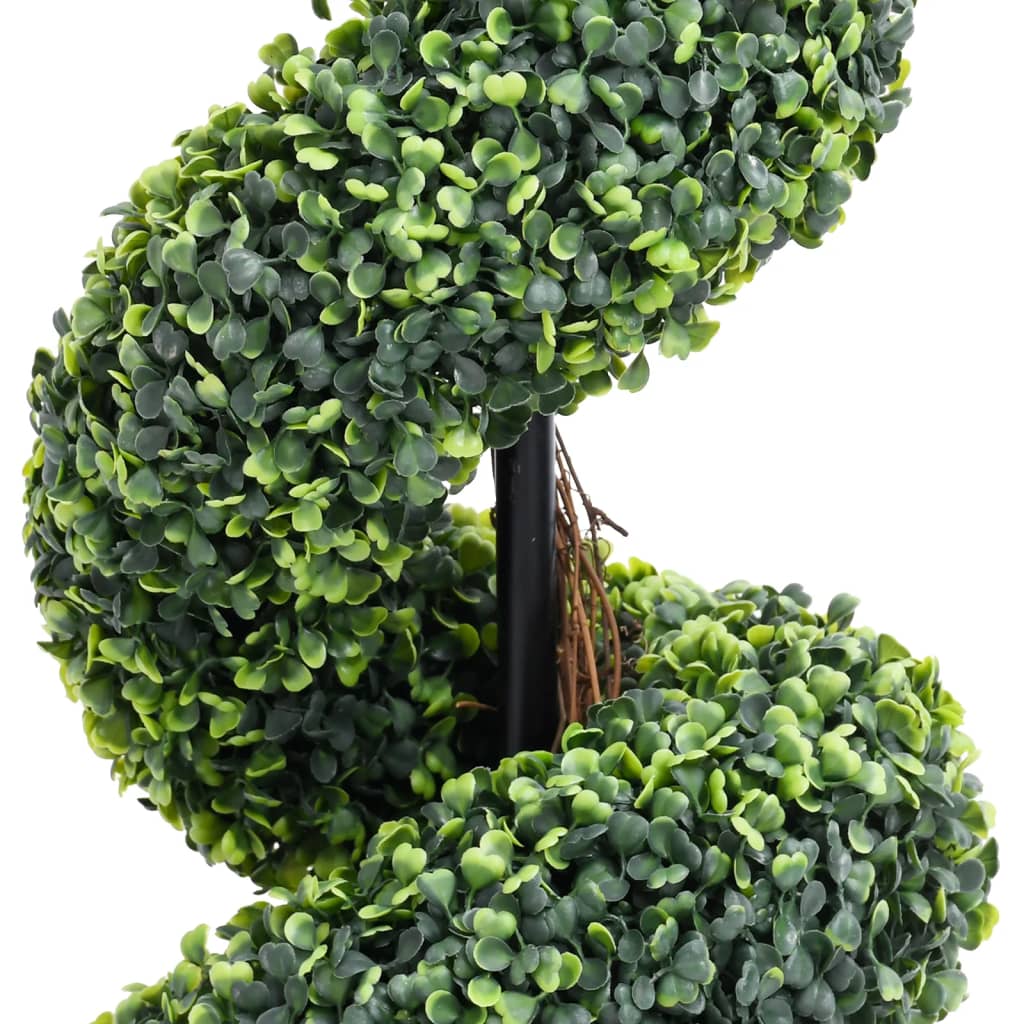 vidaXL Dirbtinis buksmedis vazone, žalias, 59cm, spiralės formos
