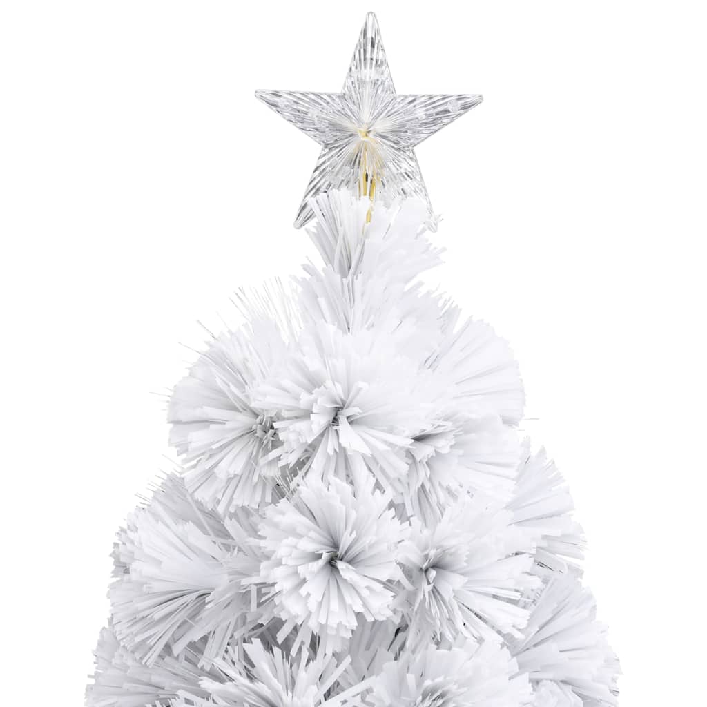 vidaXL Dirbtinė Kalėdų eglutė, balta, 180cm, optinis pluoštas