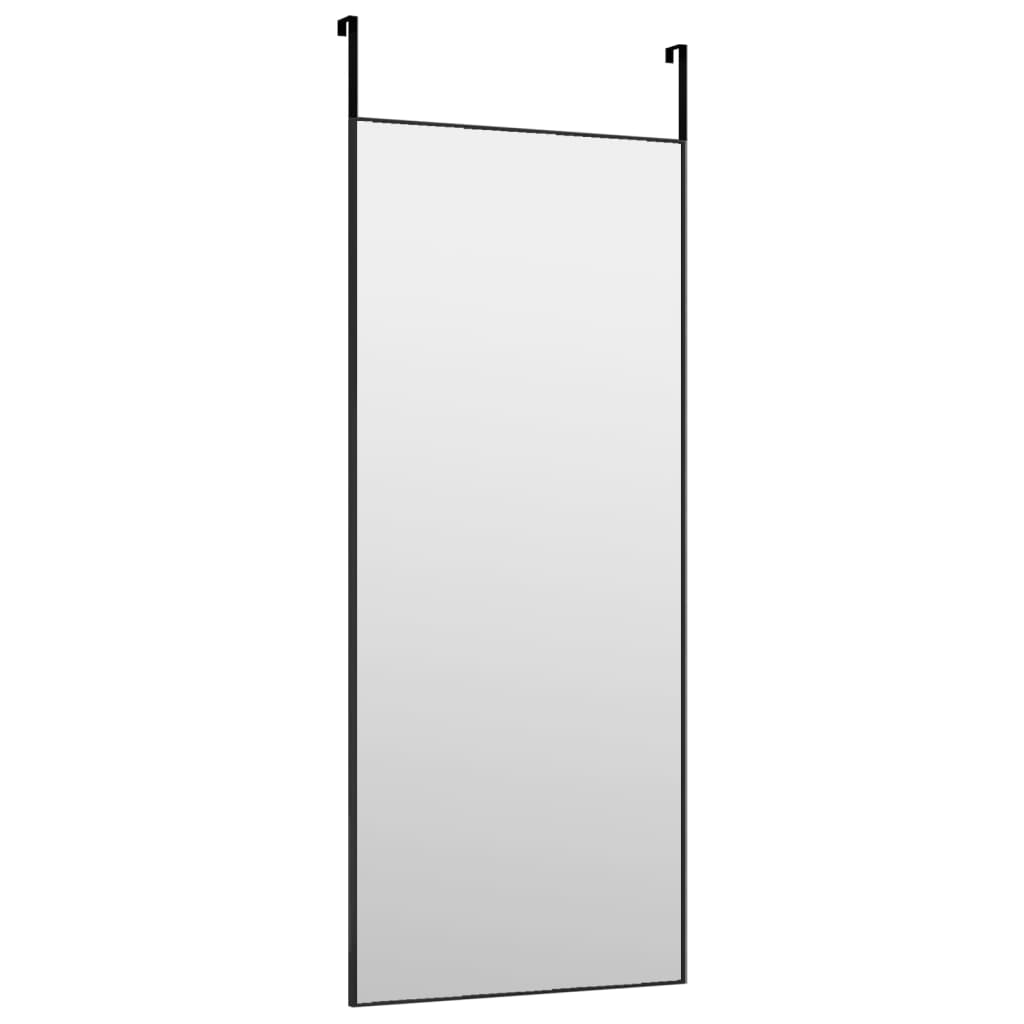 vidaXL Veidrodis ant durų, juodas, 40x100cm, stiklas ir aliuminis