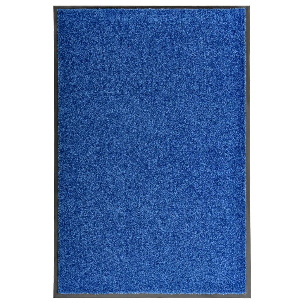 vidaXL Durų kilimėlis, mėlynos spalvos, 60x90cm, plaunamas