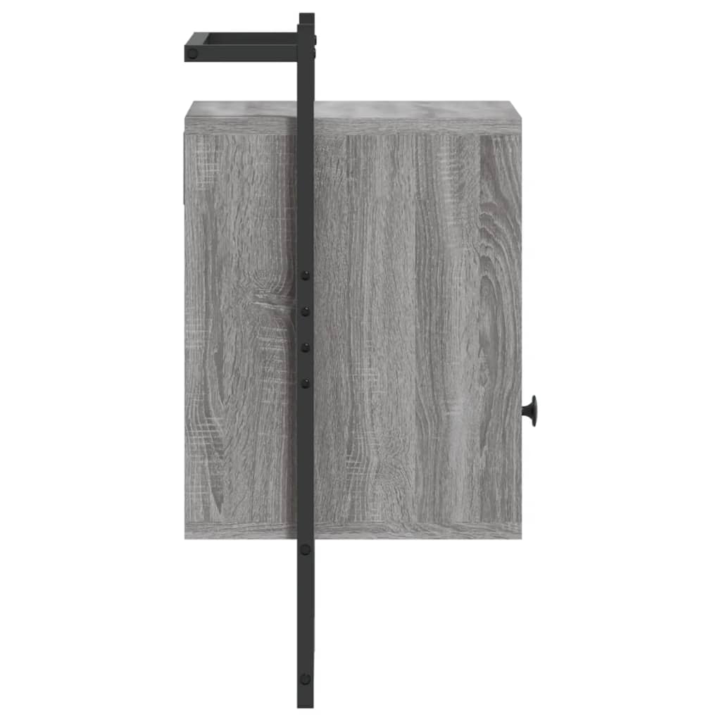 vidaXL Sieninė naktinė spintelė, pilka, 40x30x61cm, apdirbta mediena