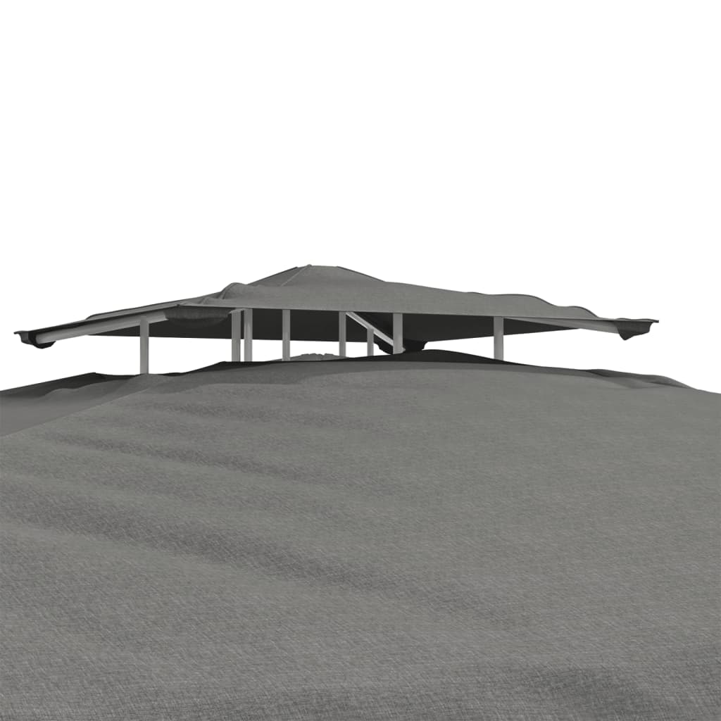 vidaXL Pavėsinė su dvigubu stogu, antracito, 3x3x2,68m, audinys