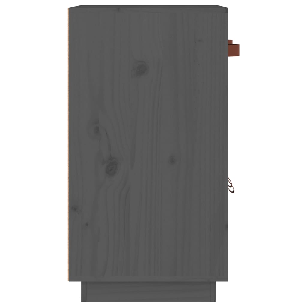 vidaXL Šoninė spintelė, pilka, 65,5x40x75cm, pušies medienos masyvas