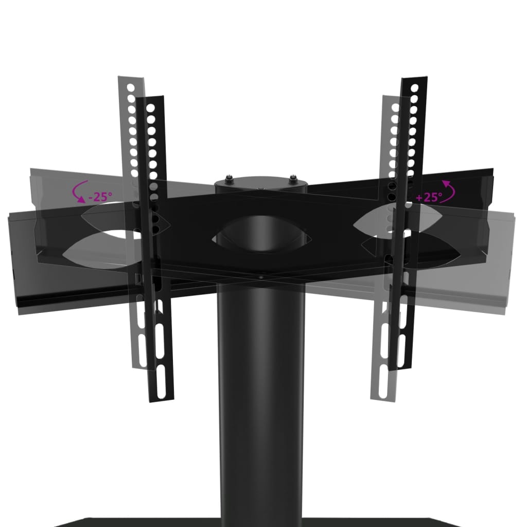 vidaXL Kampinis TV staliukas, 3 aukštų, juodas, 32–70 colių TV