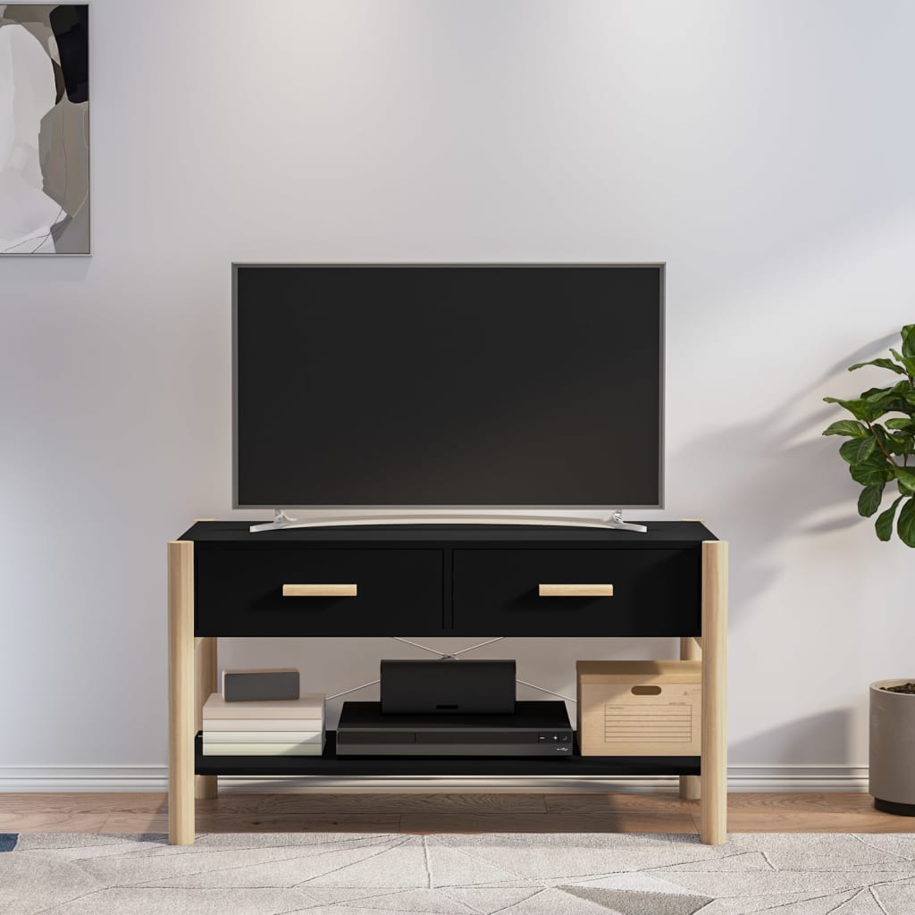 vidaXL Televizoriaus spintelė, juodos spalvos, 82x38x45cm, mediena