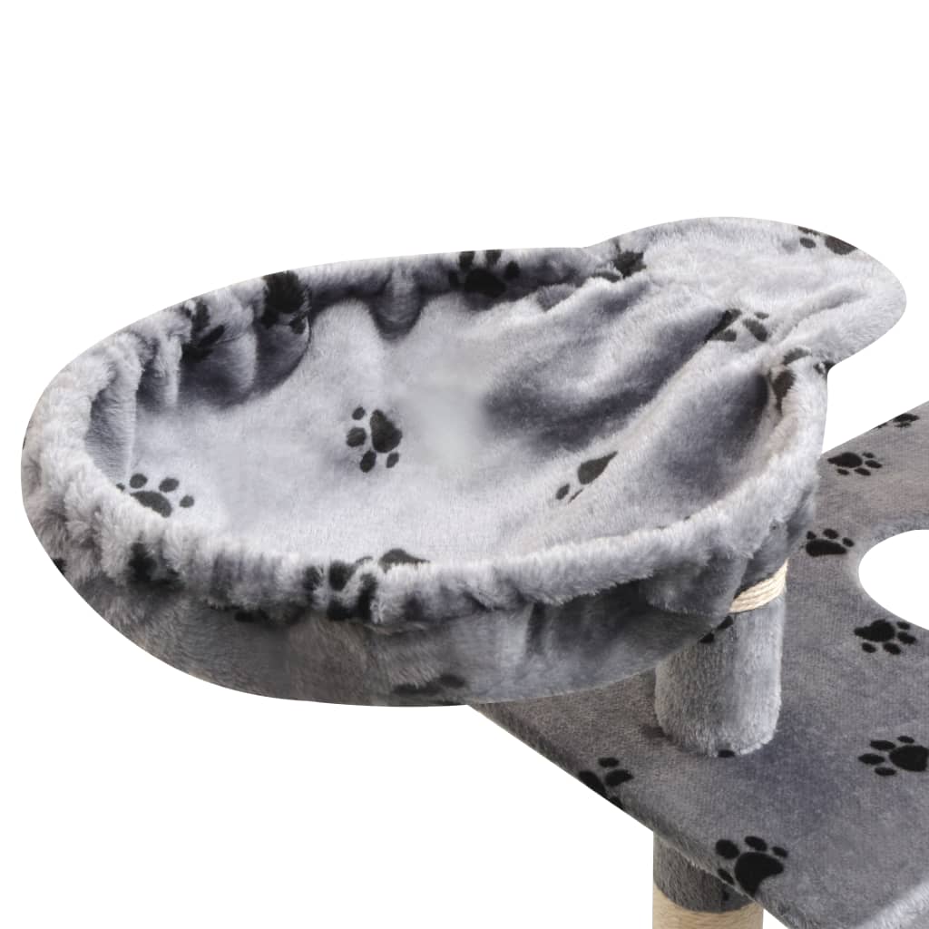 vidaXL Draskyklė katėms su stov. iš sizalio, 150cm, pilkas pėd. raštas