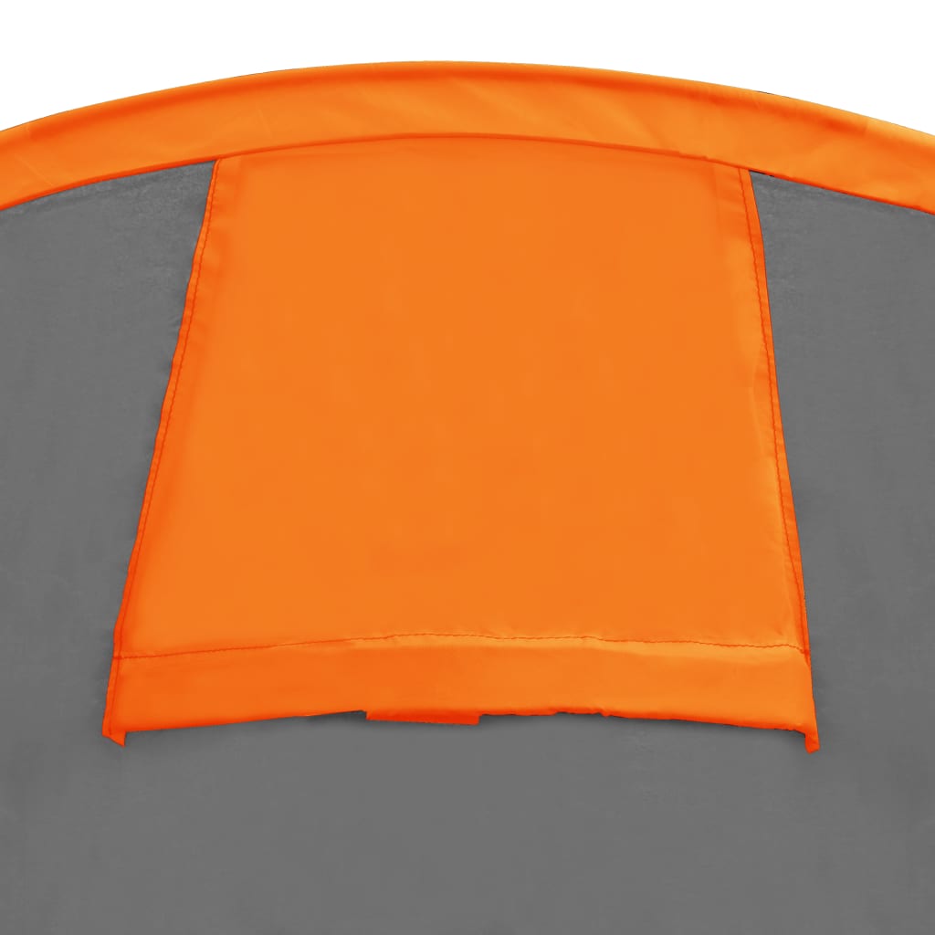 vidaXL Stovyklavimo palapinė, pilkos ir oranžinės spalvos, 4 vietų