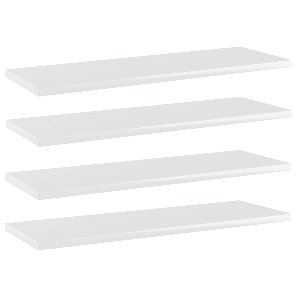 vidaXL Knygų lentynos plokštės, 4vnt., baltos, 60x20x1,5cm, MDP