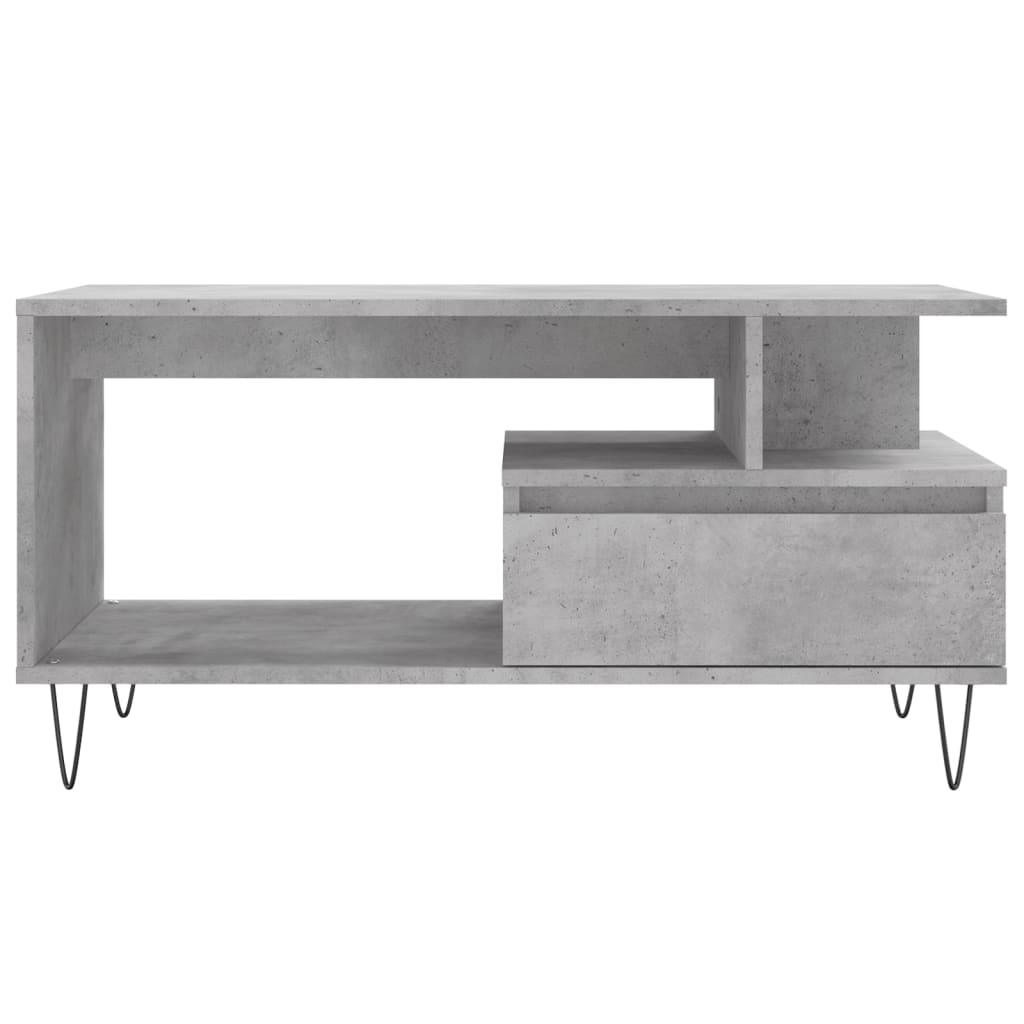 vidaXL Kavos staliukas, betono pilkas, 90x49x45cm, apdirbta mediena