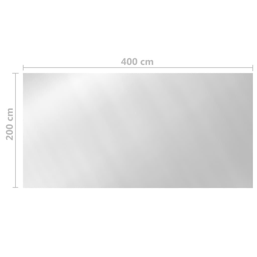 vidaXL Baseino uždangalas, sidabrinės spalvos, 400x200cm, PE