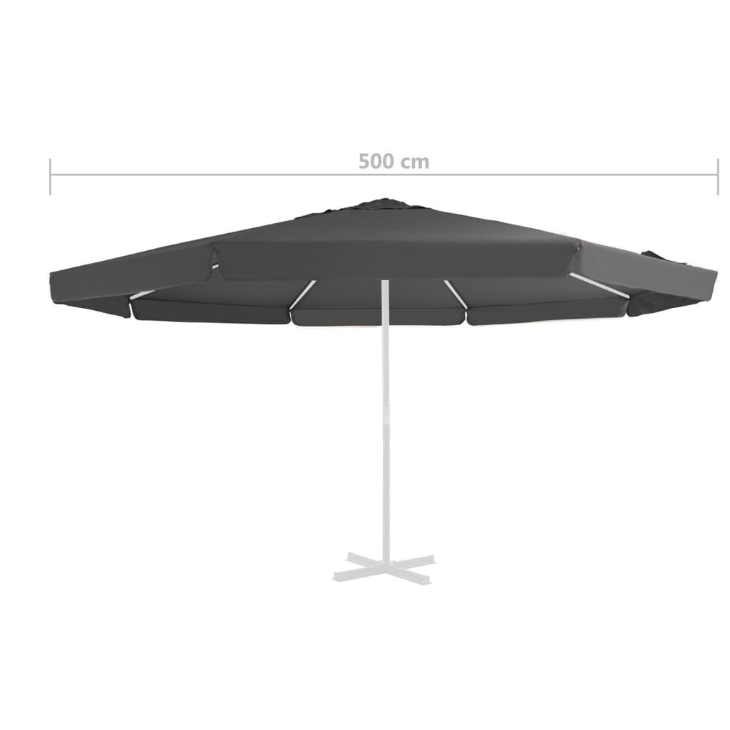 vidaXL Pakaitinis audinys lauko skėčiui nuo saulės, antracito, 500cm